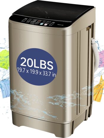 20 lbs Portable Washing Machine, Large Capacity Full Automatic Washing Machine, Compact Laundry Washer for Home Apartment