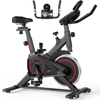 Patbrela Exercise Bike Home Workout Equipment Stationary Bike, 100% Adjustable Resistance, Indoor Cycling Bike for Women Home Gym