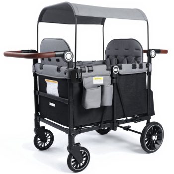 AILEEKISS Wagon Stroller for 4 Toddlers, 4-in-1 Baby Wagon with Canopy, 59 Pounds