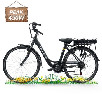AINOHOT Urba Electric Bike for Adults, 500W Peak Ebike, 28" Step-Thru Electric Bicycle, 15MPH 56Miles E Bike for Men