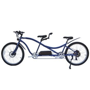 Aloha 500W Tandem E-bike, 7-speed, Disc Brake, 48V 17.5AH Battery, 20mph, 40mi, for Men, Dark