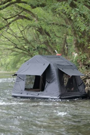 Amphibious Inflatable Roof Tent Black Car Camping Tent