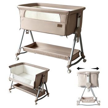 Steanny Bassinet,Bedside Sleeper for Baby,3-in-1 Cradle,Portable Travel Crib With Rocking Mode
