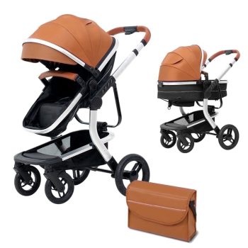 2-in-1 Baby Stroller,Reversible Stroller Convertible Baby Stroller, High Landscape Stroller Suit Newborn to Toddler Up to 55lbs