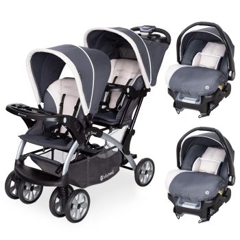Baby Trend Double Stroller & Ally 35 Infant Car Seat Combo Set