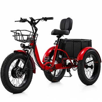 BROOBEY 20" Folding Electric Trike for Adults – 500W Motor, 48V 15Ah Long Range Battery, Fat Tire 3-Wheel E-Bike with Cargo Basket, Step-Thru Cruiser for Seniors, Men & Women