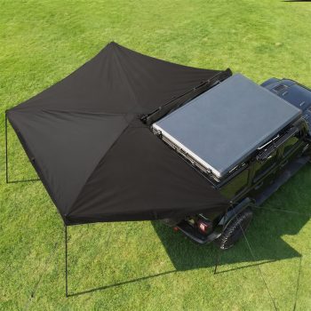 CazToi 270 Degree Car Awning, 6.6ft Pull-Out Vehicle Awning, 280G Ripstop Waterproof Sun Shelter