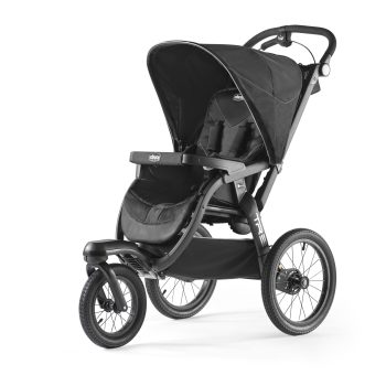 Chicco TRE Jogging Stroller, Lightweight Aluminum Frame, Hand-Brake and Pneumatic Rear Tires, Accepts any Chicco Infant Car Seat - Galaxy (Black)
