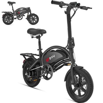 DYU D3F Electric Bike Peak 500W 36V, 14" Mini Ebike for City Commuter, Folding Electric Bicycle for Adult, Class 2 E-bike,UL2849