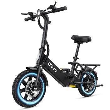 DYU 14" Folding Electric Bike for Adults Teens, 500W Peak Motor 36V/7.8AH Battery, Commuter City Ebike, UL2849