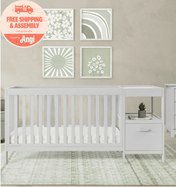 Delta Children Alice 5-in-1 Convertible Crib and Changer - Greenguard Gold Certified