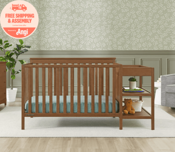 Delta Children Ellie 5-in-1 Convertible Crib and Changer - Greenguard Gold Certified