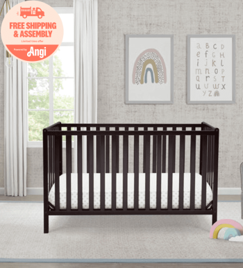 Delta Children Heartland 4-in-1 Convertible Baby Crib, Dark Chocolate