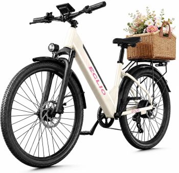 ECLIO Electric Bike for Adults, 750W Brushless Motor 50 Mile Range Low Step Commuter Ebike, Removable Hidden Battery