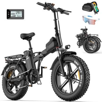 Helokeep CM20 Step-Thru Folding Class 2 Electric Bike for Adults, 20"x4.0 Fat Tire, 750W, 48V 25Ah, UL2849-Certified, 20MPH, Front Suspension, Black