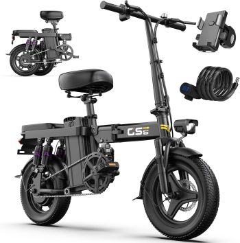 Electric Bike 750W,14'' Mini Ebike UL2849,48V Battery, 25Mph 35 Miles Range,Folding Electric Bicycle for Adult with 2 Seats