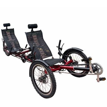 Electric Tandem Recumbent Trike – 2 Seater 3 Wheel Electric Bike for Adults, 48V Battery, Ideal for Couples