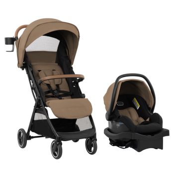 Evenflo Otto+ Travel System with LiteMax Infant Car Seat, Carmel Tan