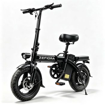 Folding Electric Bike for Adults, 14'' Mini Ebike, 48V 6Ah Removable Battery, Two Seats City Commuter Electric Bicycle, UL2849