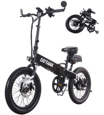 Gotrax F1V2 20" Adult Folding Electric Bike, 50 Mile Long Range, 48V 10.4Ah Battery, 20MPH Speed, Compact & Portable