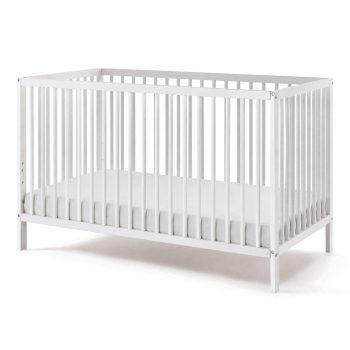 HARPPA White Convertible Baby Crib, GREENGUARD Gold Certified Full Size Crib for Babies and Toddlers, Modern Nursery Bed with Adjustable Heights