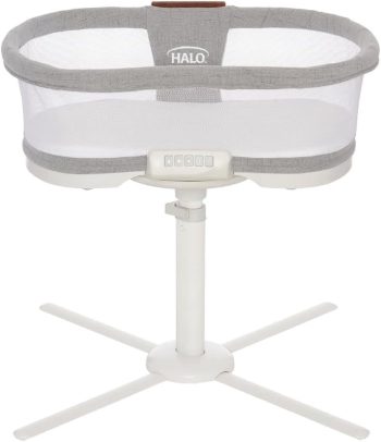 HALO BassiNest Luxe Swivel Baby Sleeper, Bedside Bassinet with 360° Rotation, Dove Grey Tweed