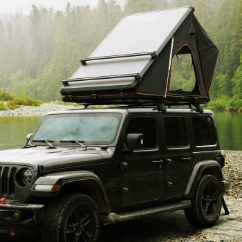 Hard Shell Aluminum 2-3 Person Rooftop Tent, Black and Grey