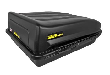 JEGS 18 Cubic ft. Rooftop Cargo Carrier, Heavy-Duty Weatherproof Lockable Hard Shell Storage w/110 lb. Carrying Capacity
