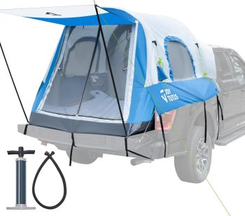 JOYTUTUS Inflatable Truck Bed Tent 5.5-6.5FT with Awning, Includes Air Pump, for 2 Person with Waterproof Roof Shade