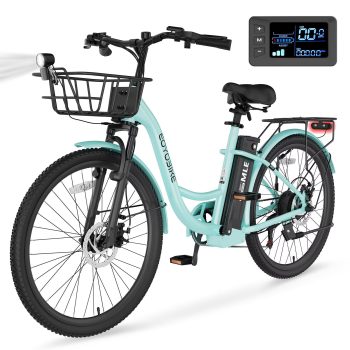 Lilypelle Electric Bike for Unisex Adults,24/ 7-Speed Step Thru Electric Bicycle,36V,20MPH