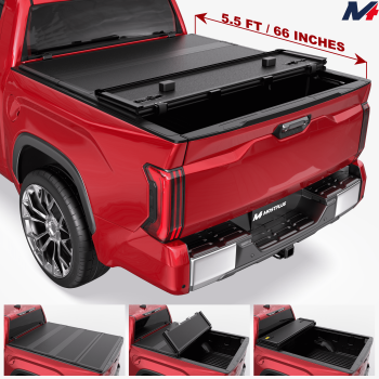 MOSTPLUS 5.5FT FRP 4-Fold Hard Solid Tonneau Cover for 2022-2026 Toyota Tundra Truck Bed
