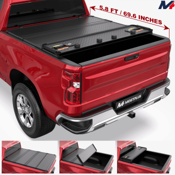 MOSTPLUS Hard Bed Tonneau Cover for 14-18 Chevy Silverado GMC Sierra w/ LED