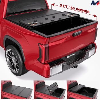 MOSTPLUS 5FT Tri-Fold Hard Tonneau Cover for 2024-2025 2026 Toyota Tacoma Truck Bed Waterproof