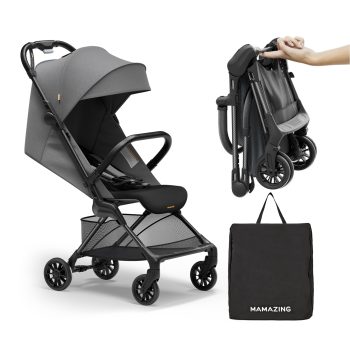 Mamazing Ultra Air X Lightweight Baby Stroller for Airplane Travel, 9.9 lbs, Ultra-Compact, Light & Strong, Age Group: Infant, Single, Black