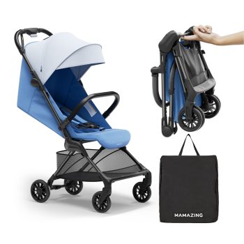 Mamazing Ultra Air X Lightweight Baby Stroller for Airplane Travel, 9.9 lbs, Ultra-Compact, Light & Strong, Age Group: Infant, Single,Blue