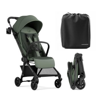 Mompush Nexis Carbon Ultra-Light Travel Stroller, Compact, Full Recline, from Birth to 50 lbs, 13.9LB, Unisex