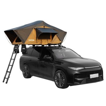 Rooftop Tent Soft Shell for SUV & Truck Camping,Roof Top Tent with Telescopic Ladder and LED Lighting for 2-3 Person,Quick-Setup