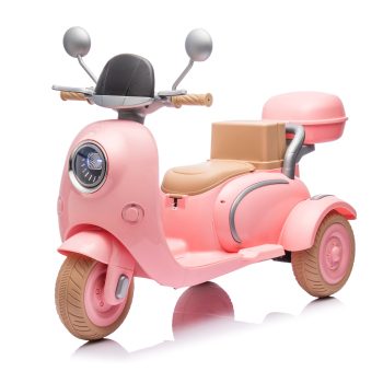 Sluting 12V Kids Electric Motorcycle, 2-Seater Ride on Toy with Bluetooth & Music, for Ages 3-6, Pink