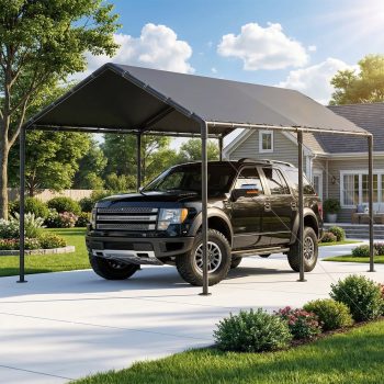 TANGJEAMER 10x20 ft Metal Carport Car Canopy Portable Car Tent Garage