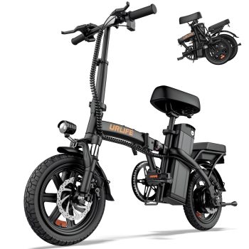 URLIFE 14"Folding Electric Bike for Adults,500W Peak Motor,48V 7.5AH Removable Battery,Mini Ebike for Adults City Commuter,UL2849