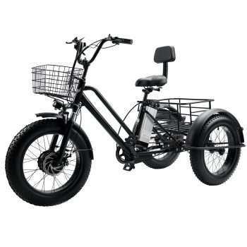 VIPQV 3 Wheel Electric Tricycle for Adults with Fat Tire 20", Class 2, 19MPH Max Speed, 25Miles Range, 500W Electric Trike 48V 13AH UL2849