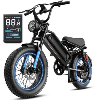YareYi Electric Bike for Adults Teens, 500W Fat Tire E-Mountain Bicycle, Class 2 Ebike with Speedometer, 48V 600Wh Removable Battery Dual Suspension UL2849, 16 inch