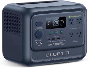 BLUETTI Elite 100 V2 Portable Power Station, 1024Wh LiFePO4 Battery Backup, 4 x 1800W AC Outlets, 3600W Surge, ISCC PLUS Certified Bio-Based Shell