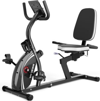 Vanswe Recumbent Exercise Bike with 16 Levels Resistance, 380 lbs Weight Capacity for Home Cardio Workout