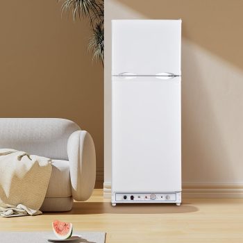 Smad 6.1 Cu ft Propane Refrigerator 2 Way RV with Freezer for Cabin Boat 110V Gas Fridge White