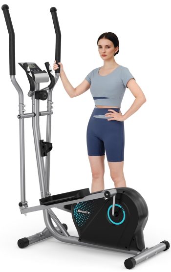 Elliptical Machine,16-Level Hyper-Quiet Drive whit LCD Monitor Dprodo Elliptical 265LBS Capacity for Home Use