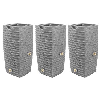 Good Ideas Impressions Riverwalk 50 Gal Rain Saver, Dark Granite (3 Pack)