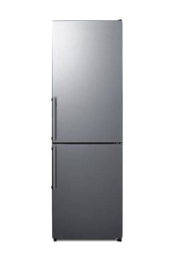 Summit 24 Inch Refrigerator, 10.8 cu.ft. cu.ft Capacity, Bottom Freezer, With Ice Maker, Stainless Steel Look - FFBF235PLIM