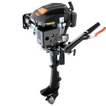 4-Stroke 6hp Outboard Motor Air Cooled Gasoline Engine Short Shaft 15 Inch For Inflatable Boat Dinghy Tiller Control Forward Neutral Manual Start Anti Ventilation Plate
