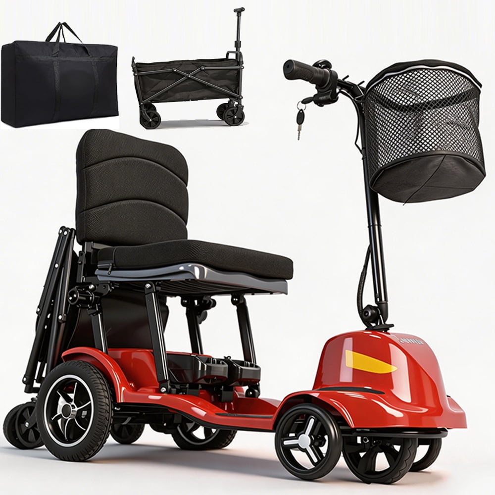 33lb 30miles,Mobility Scooter for Adults,Magnesium Ultra Lightweight Folding Power Mobility Scooter for Senior,All Terrain Motorized Scooter,240lbs Capacity,Airline Approved,Two Battery